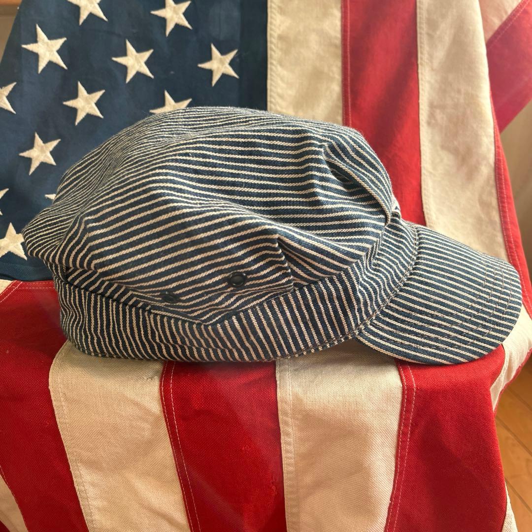 60s 〜 70s ビンテージ Lee ヒッコリー ワークキャップ Lアメリカ製