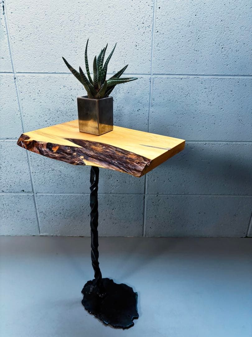 榧サイドテーブル一枚板無垢材自然木コーヒーテーブルナイトテーブル植物置き台盆栽