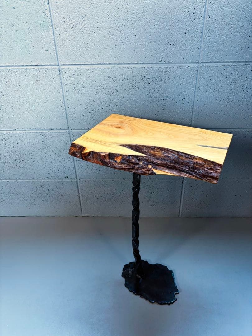 榧サイドテーブル一枚板無垢材自然木コーヒーテーブルナイトテーブル植物置き台盆栽