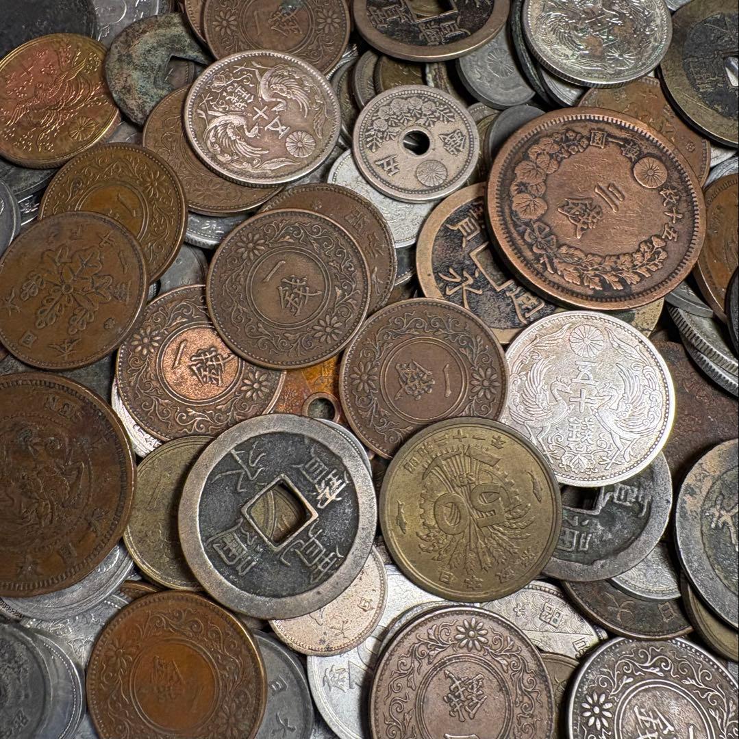 日本古銭1.5kg以上　【銀貨本物保証】　日本古銭まとめ売り　S1