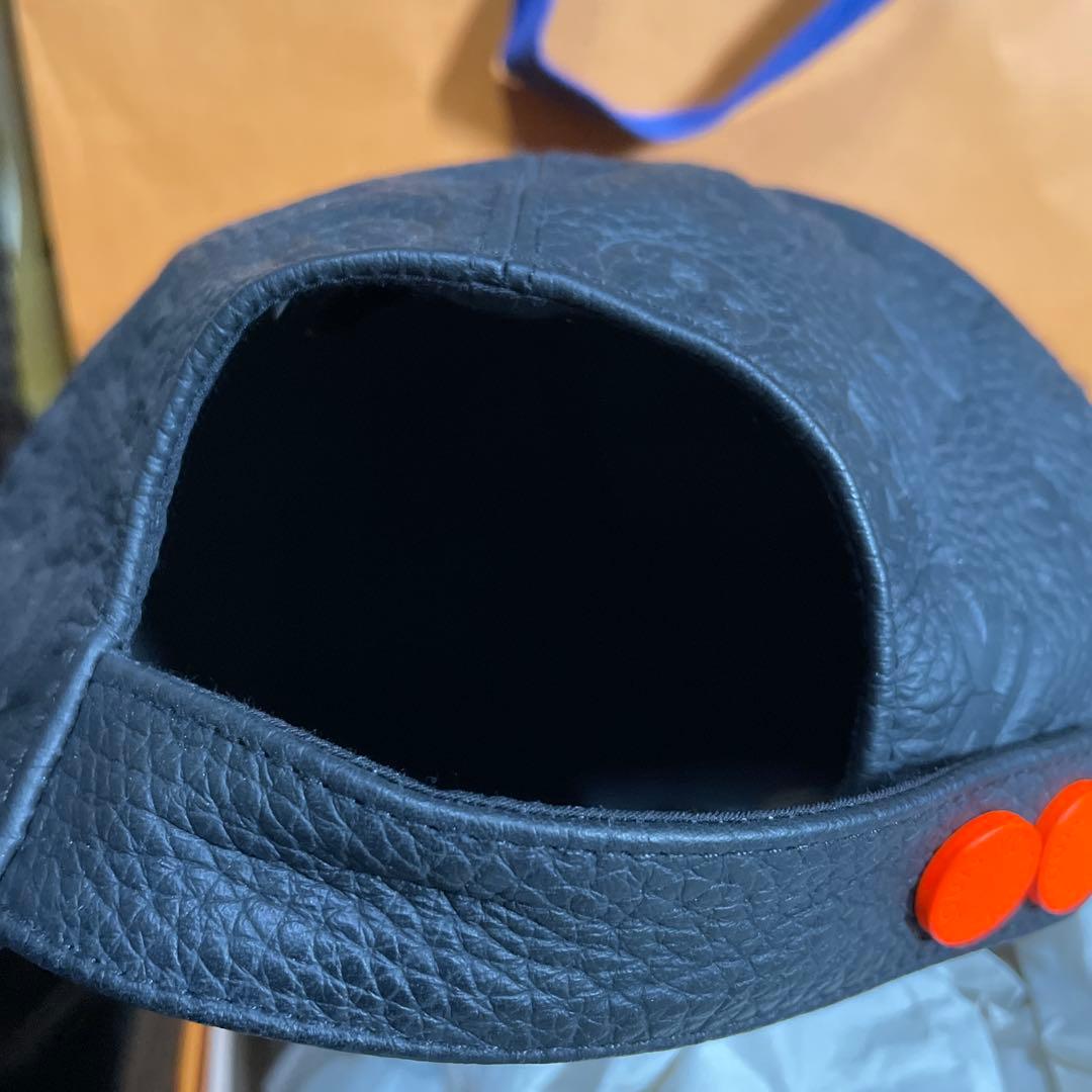 ルイヴィトン　レザーキャップ　メンズ　ブラック