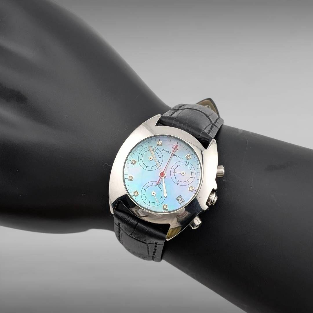 【新品電池/ベルト・稼働・美品】カステルバジャック ブルーシェル 7Pダイヤ