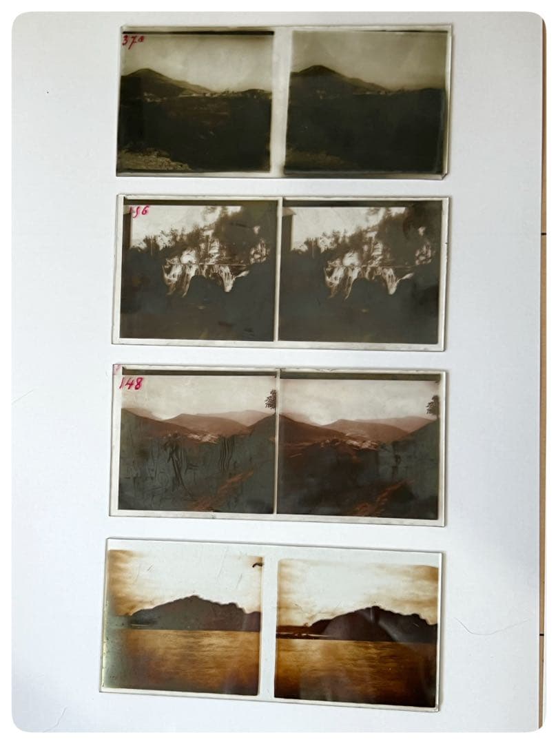 Guilleminot製　ガラス乾板と木製デュアルレンズ装置