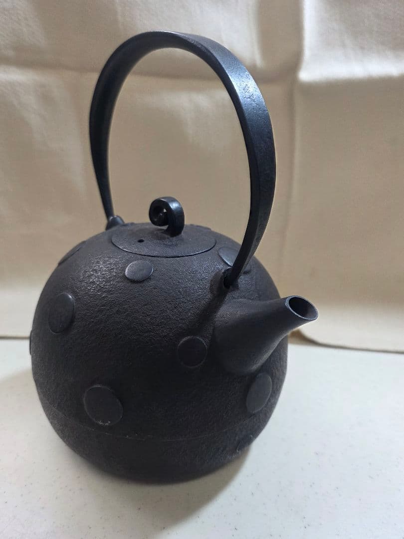 高橋大益　鉄瓶凸玉紋　鉄瓶　■美品■