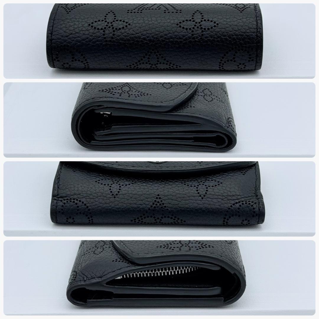 ルイヴィトン マヒナ ポルトフォイユ イリス XS 三つ折り財布 ブラック