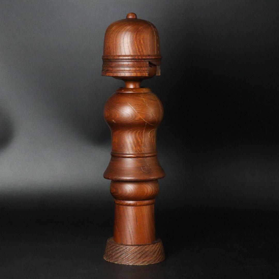 関口三作造「武人」創作コケシ 木札付 郷土玩具 内閣総理大臣賞受賞作家