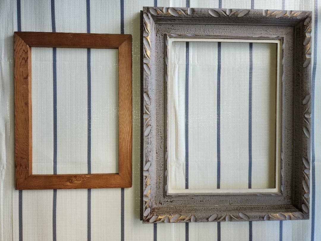 油彩額縁とフレームのセット　サイズ　P8　中古　レトロ