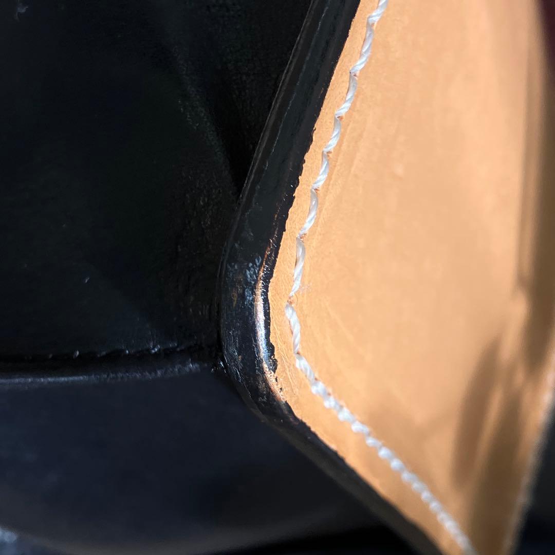 希少廃盤 マサキマツシマ ハンドバッグ カーフレザー 黒 舟形 日本製 ヌメ革