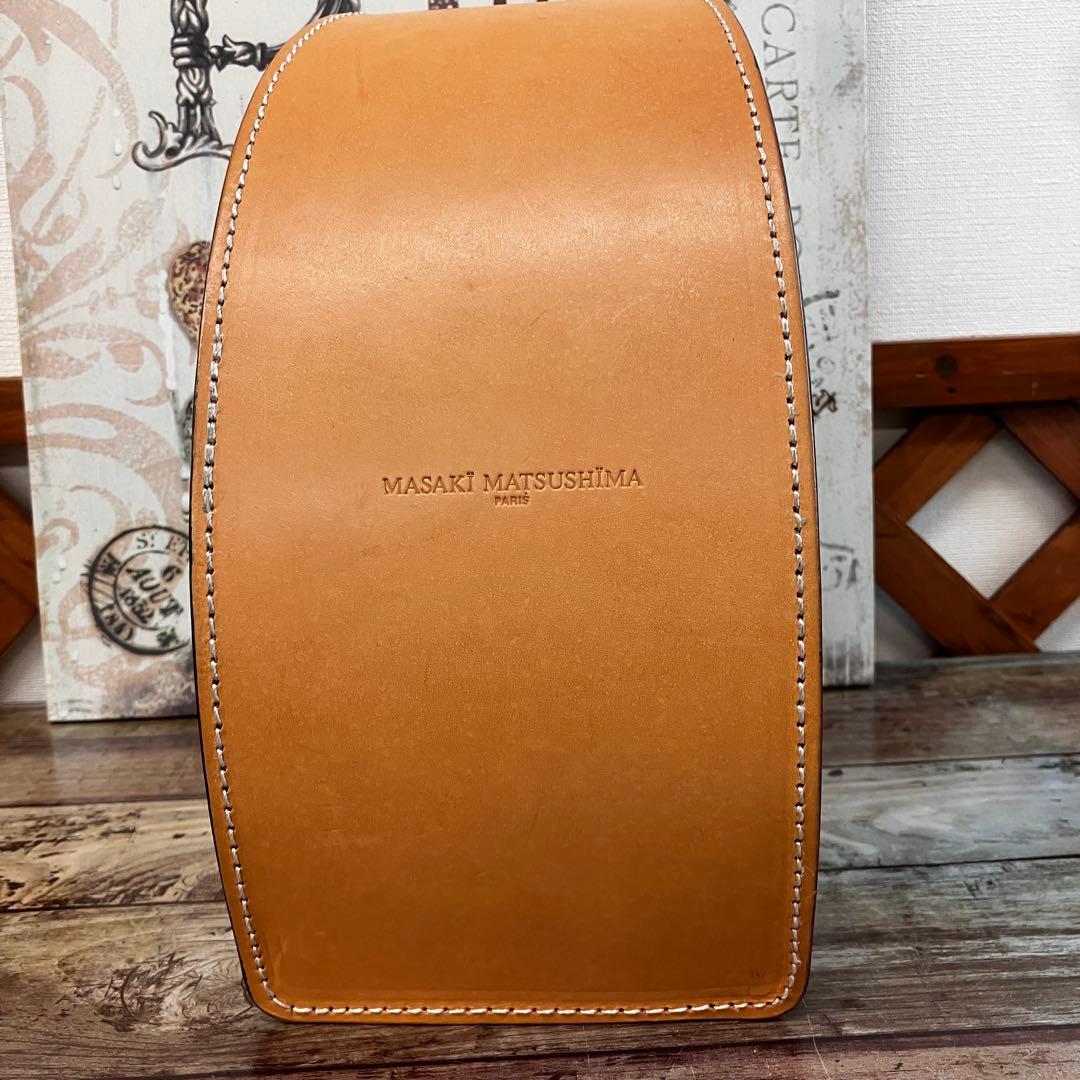 希少廃盤 マサキマツシマ ハンドバッグ カーフレザー 黒 舟形 日本製 ヌメ革