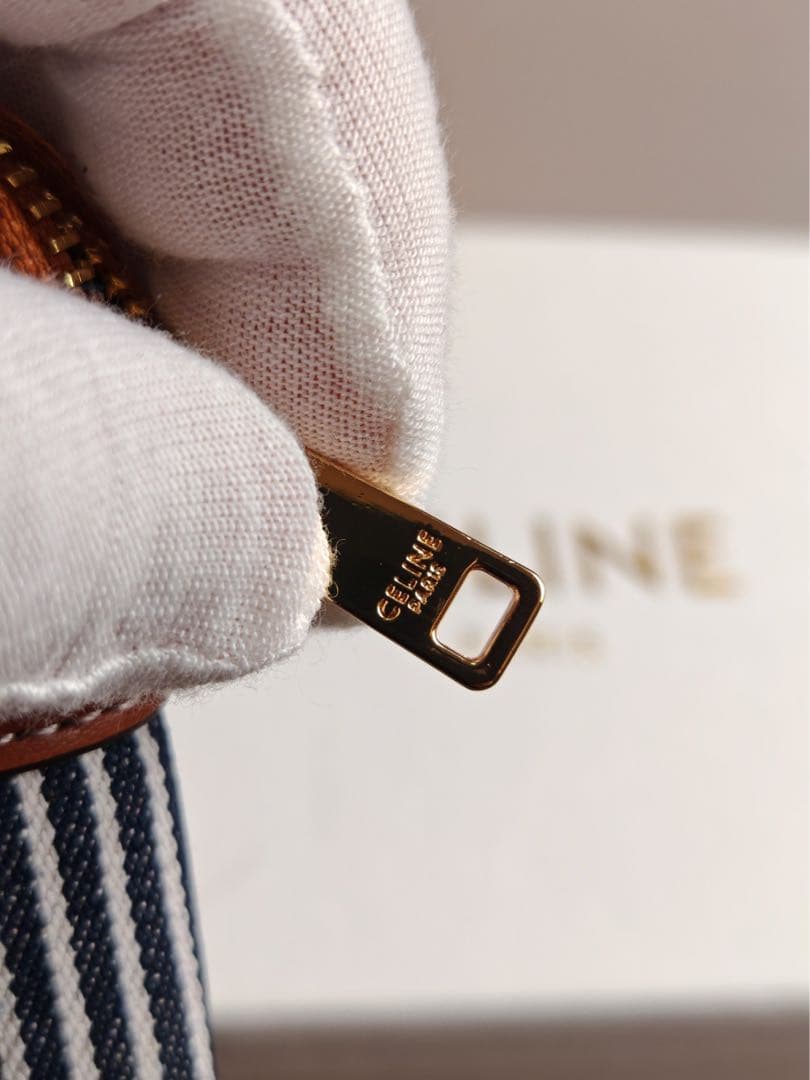 CELINE ストライプ ケース　小銭入れ