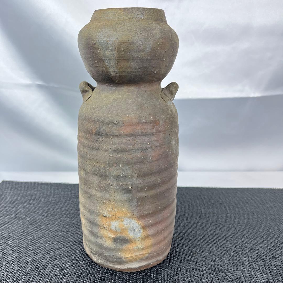 備前焼　花瓶耳付　窯元備前一⑪ 【美品】
