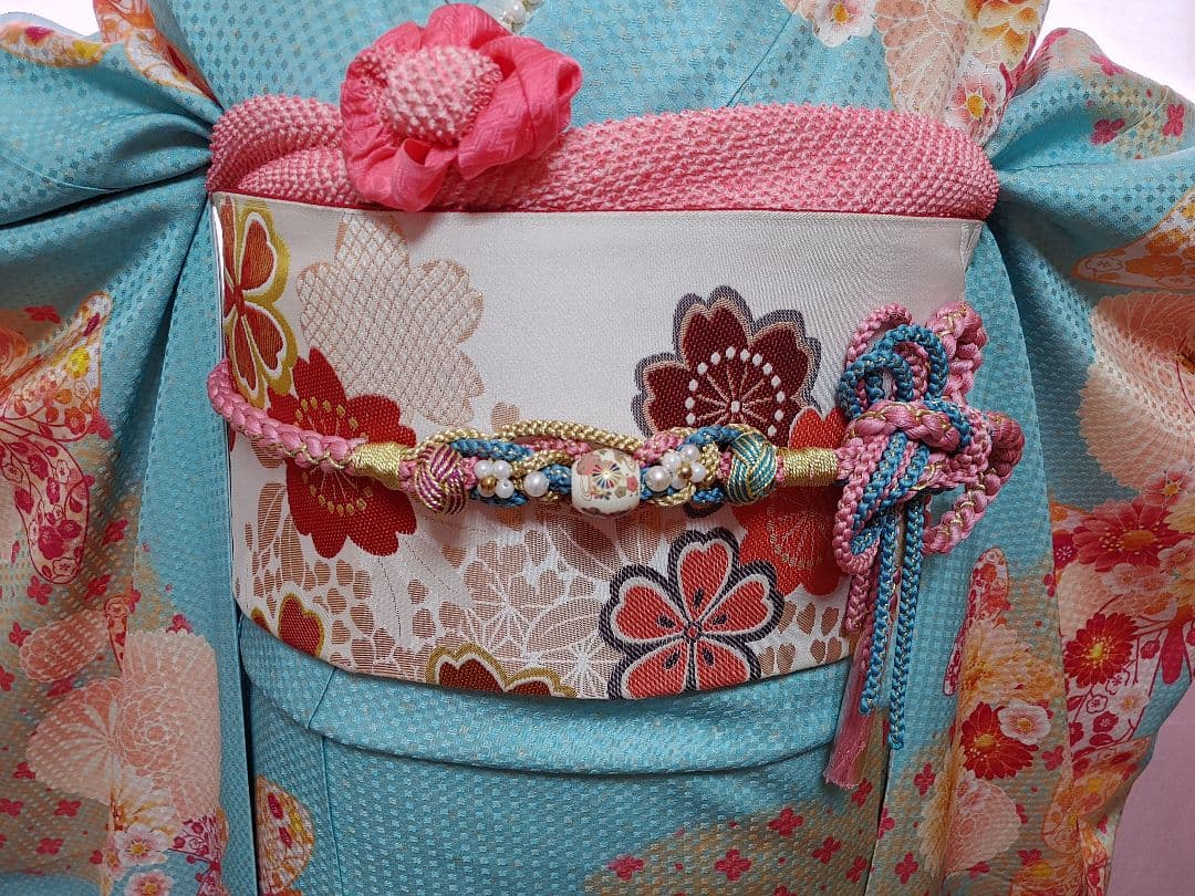 豪華振袖 　袋帯　帯揚げ　帯締め　水色　ANTEPRIMA