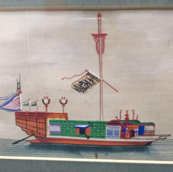 古画、さまざまな舟の肉筆画です。日本にはない表現が随所に見られます。３