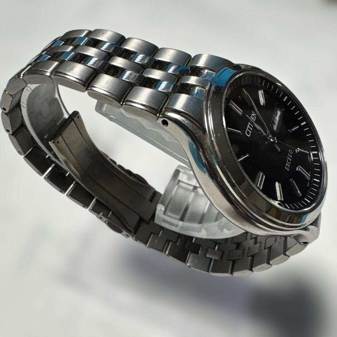 シチズン エクシード H100-T018661 電波ソーラー チタン　黒色文字盤