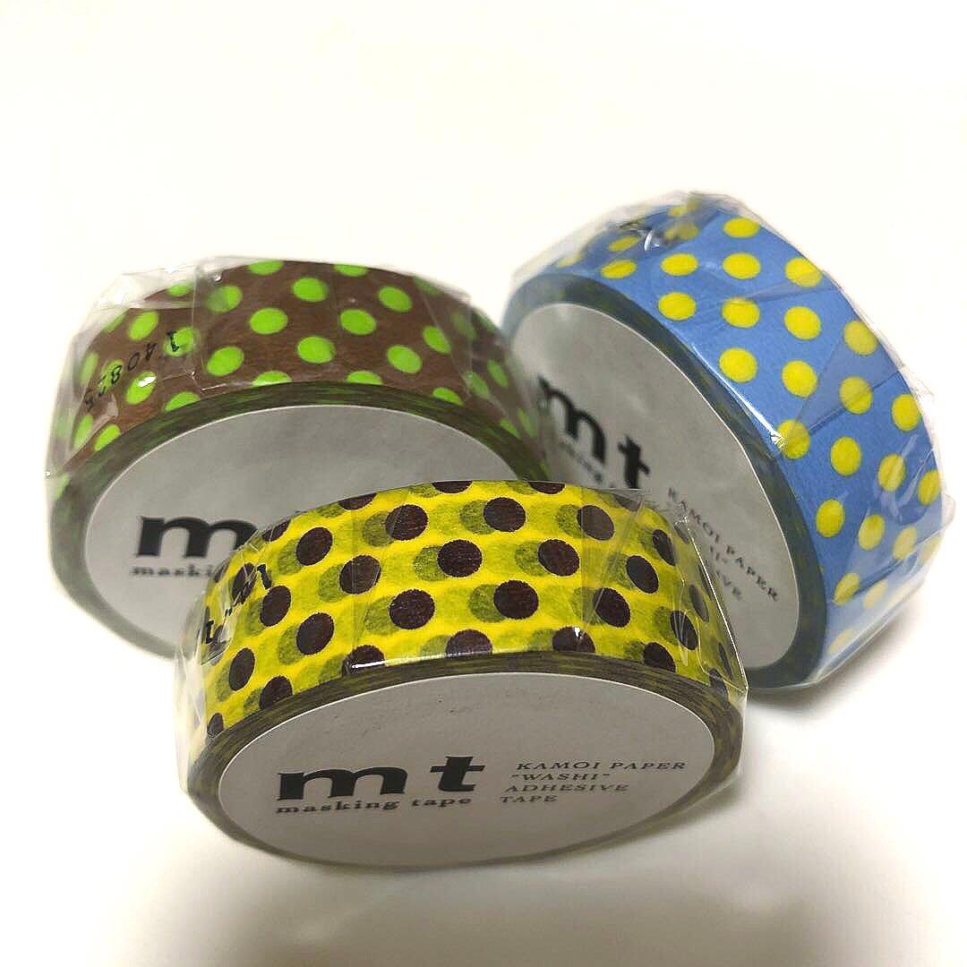 【原版品　希少レア】mt マスキングテープ　ドット　きりん　キウイ　アクア