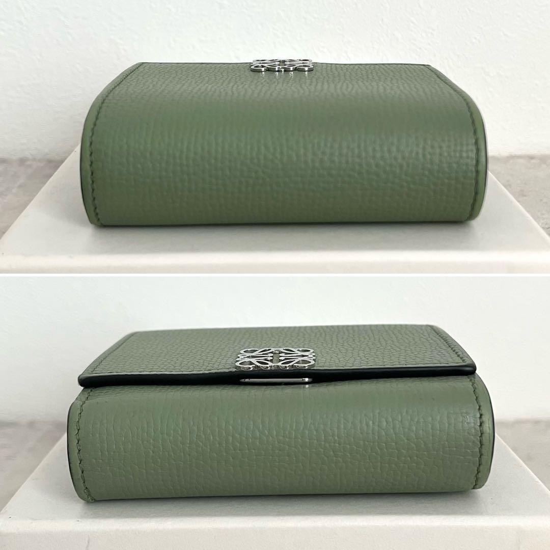 ✨極美品✨️LOEWE アナグラム コンパクト フラップウォレット ローズマリー
