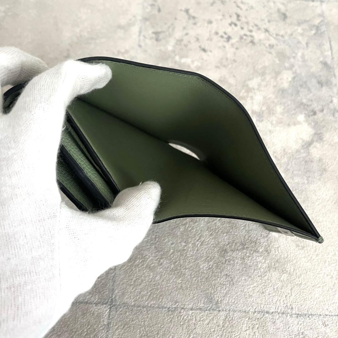 ✨極美品✨️LOEWE アナグラム コンパクト フラップウォレット ローズマリー