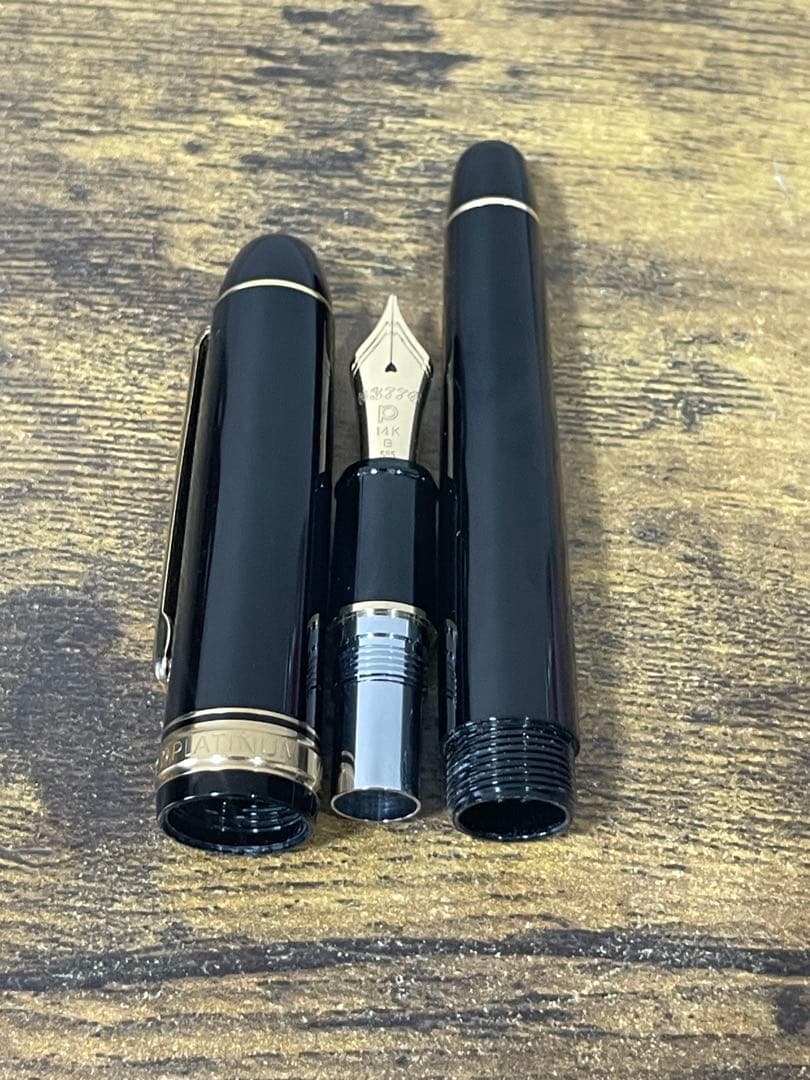 筆記確認＆洗浄済み　プラチナ　万年筆　3776 字幅B 14金