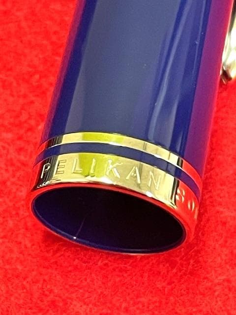 極美品 ペリカン M815 スーベレーン メタルストライプブルー EF 万年筆