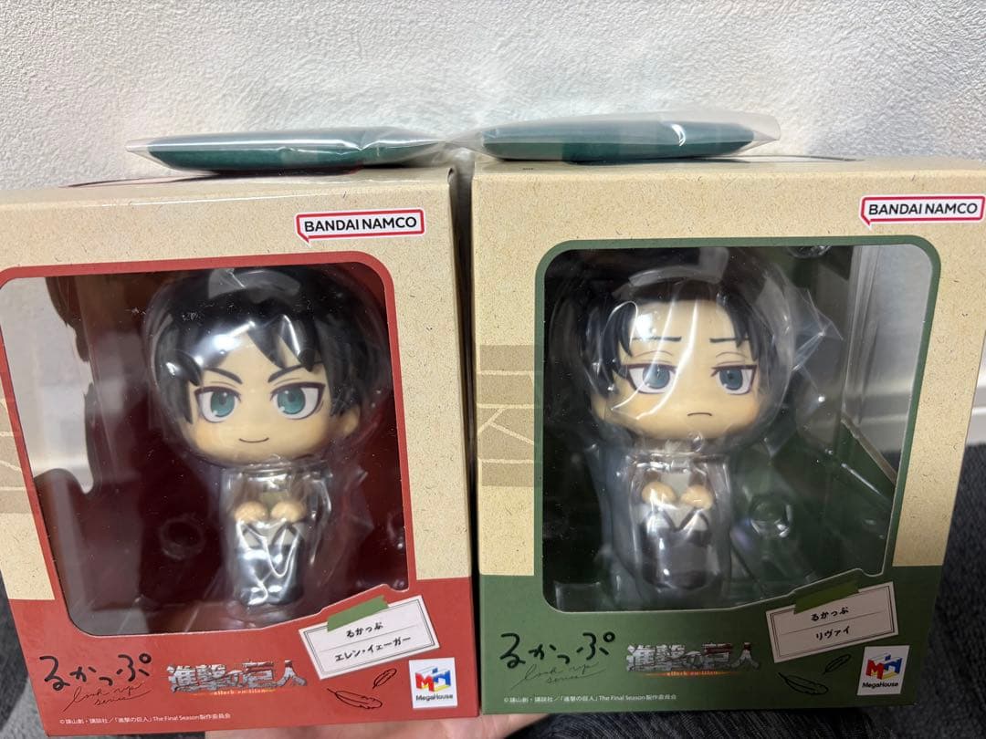 るかっぷ エレン・イェーガー リヴァイ フィギュアセット　ミニ座布団付き