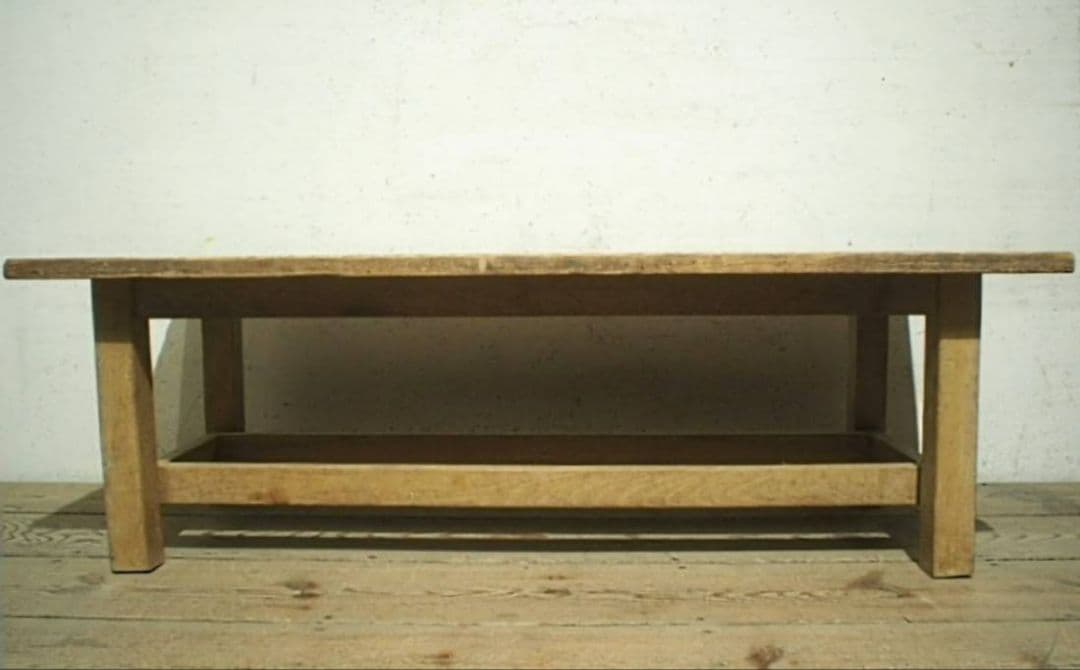 1077 ヴィンテージ　ラワンのベンチ　椅子　イス　チェア　ローテーブル　レトロ