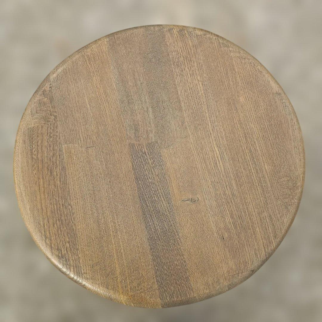 S*y様 ５０００）円形木製座面のアイアンスツール　ヴィンテージ　インダストリア