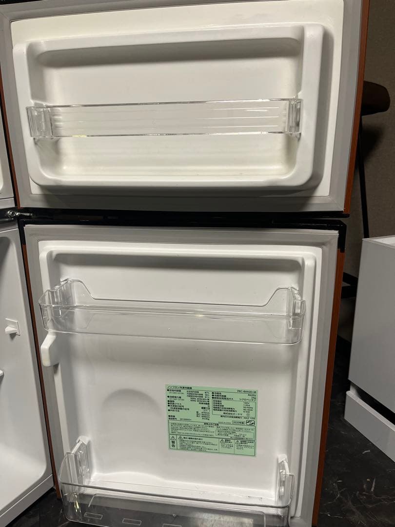 木目調冷蔵庫 3段棚 上部冷凍室