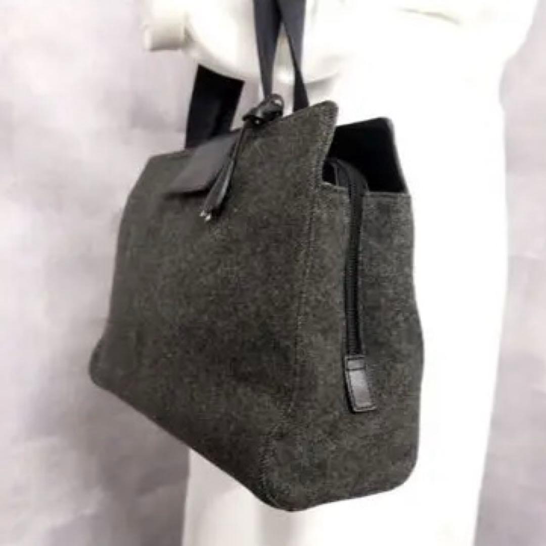 ♥*】様 超美品　PRADA プラダ　三角ロゴ　ウール カーフ レザー 本革　ハ