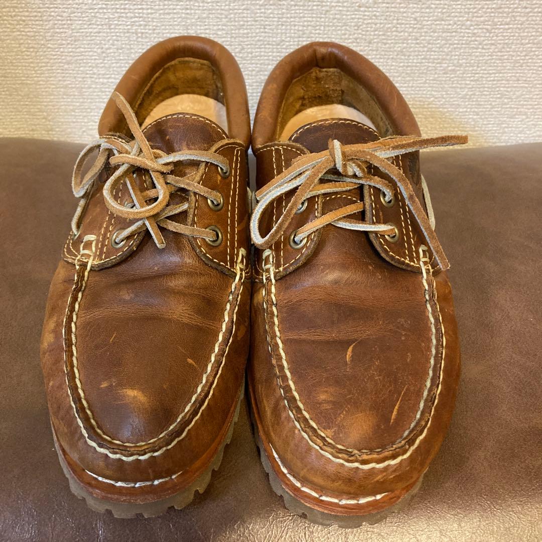 ティンバーランド ブラウンレザー デッキシューズ ローファータイプ