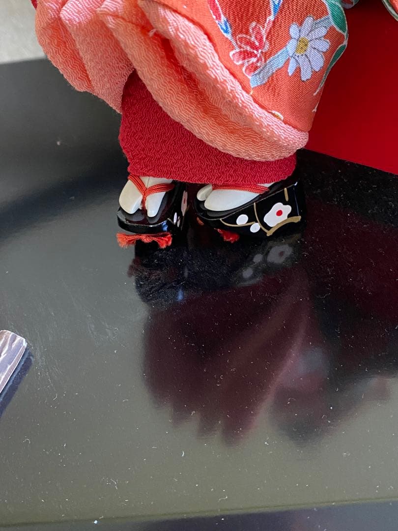 日本人形　舞妓さん2人　京の庭