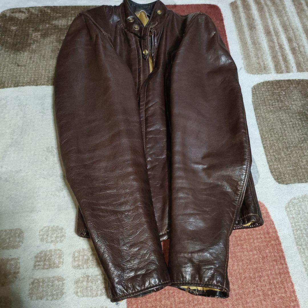 レアモデルSchottシングルライダースヴィンテージ濃茶３６　ダメなら交換も可！