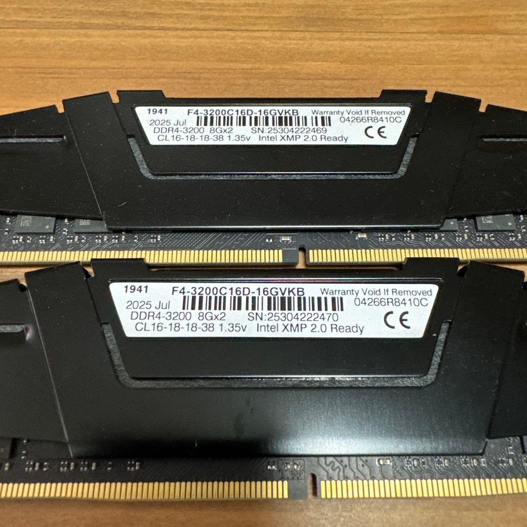 メモリー G.Skill 16GB 2x8 DDR4 PC4-25600 3200MHz