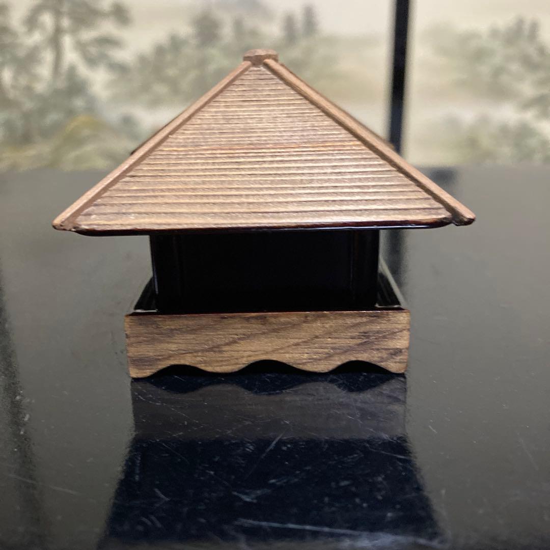 茶道具　浮御堂古材　御堂香合　大亀老師在判箱書　稲尾誠中斎(作)