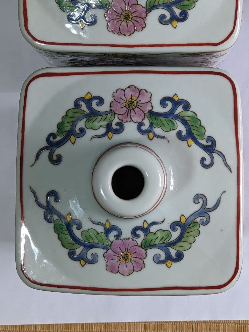 ♦中国陶磁 華栄堂製 粉彩花鳥紋様壺 瓶 花瓶 置物飾り ディスプレイ骨董品