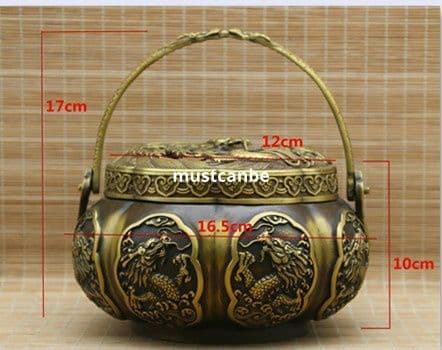 銅器 香炉 龍鳳手炉 提手炉 暖手炉香道具 工芸品 置物
