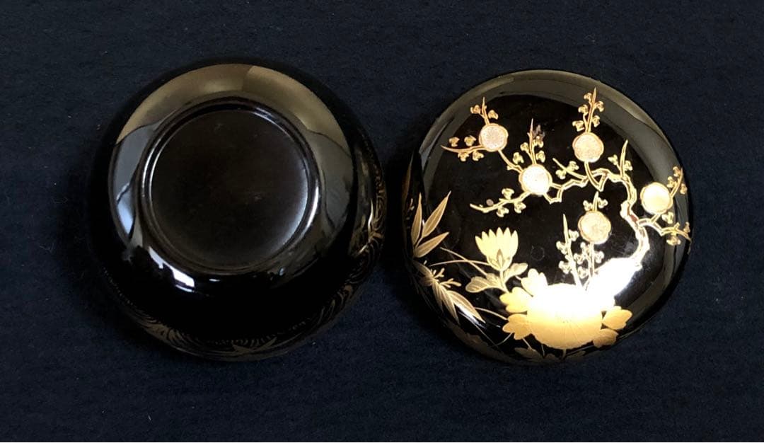 ‼️割引《R》茶道具 四君子蒔絵 螺鈿 棗 奥津一心斎作 共箱　250805F4