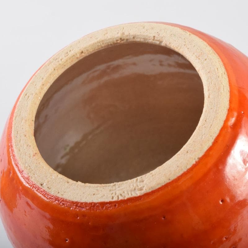 茶道具　竹中洸祥作　柿蓋置　共布共箱　V　7980