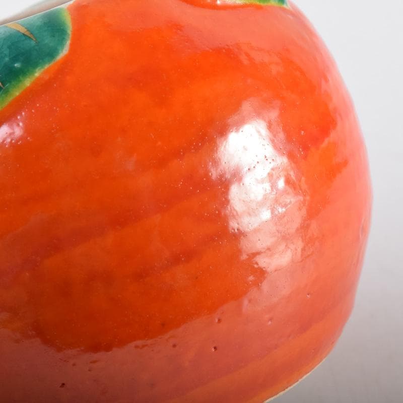 茶道具　竹中洸祥作　柿蓋置　共布共箱　V　7980