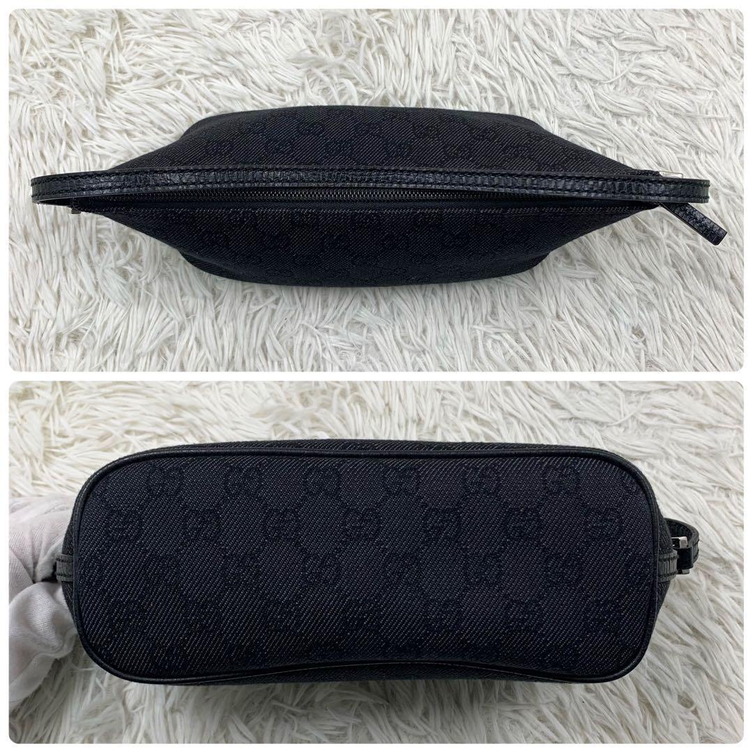 【✨極美品✨】 グッチ アクセサリーポーチ GGキャンバス ブラック