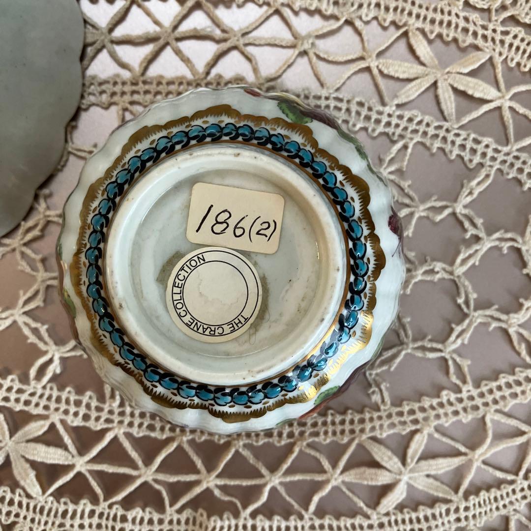 英国アンティーク　ウースタードクターウォール期　ティーボウル&ソーサー