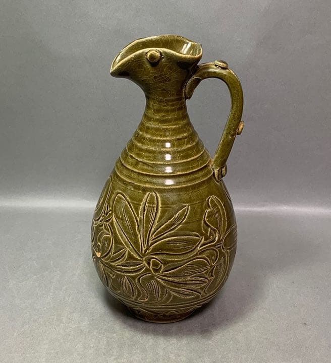 中国 緑釉水注　f9210312