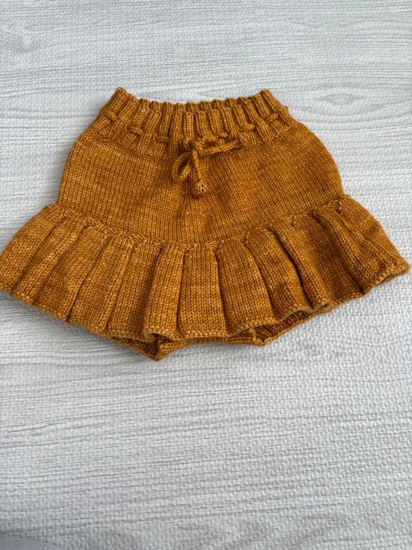 まいめろ•*¨misha&puffフリル付きマスタードショートスカート