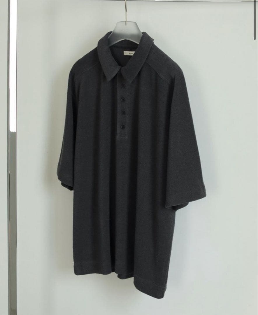 即完売　アンヌーク　Pile Polo Tops チャコールグレー