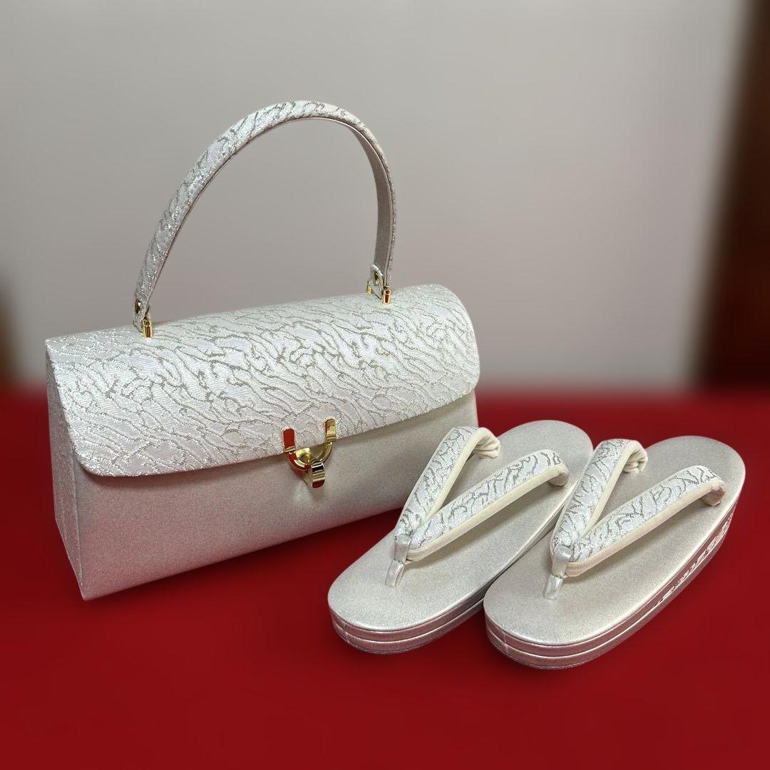 【和装小物】草履とバッグのセット　夢衣　日本製　Sサイズ　W7D-029