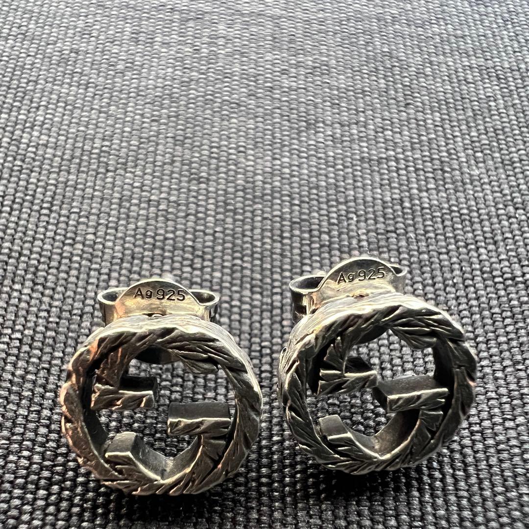 美品✨グッチ インターロッキング アラベスク ピアス 両耳 シルバー 925