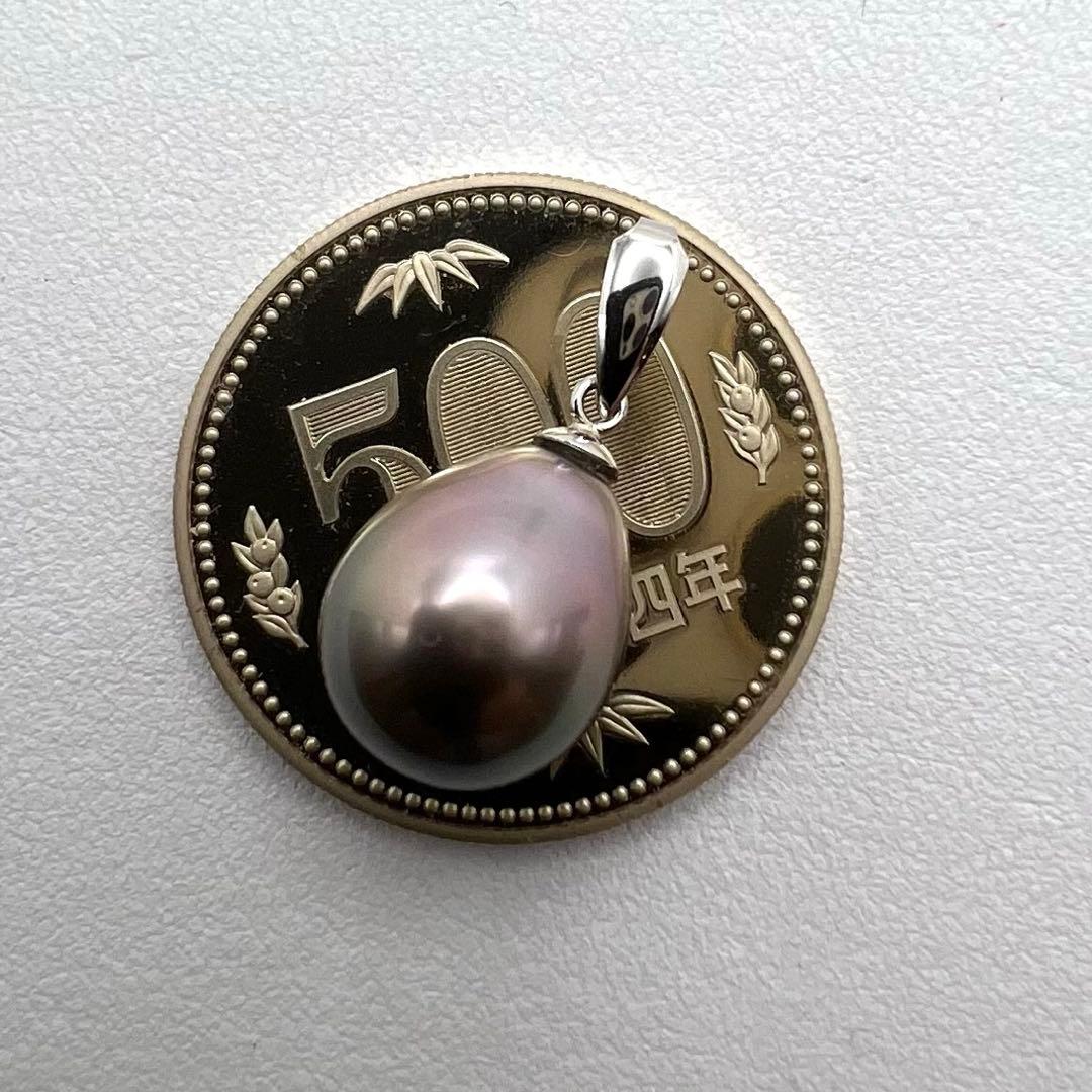 プラチナpt900 ペンダントトップ　黒蝶真珠バロック　約　13㎜×10.6㎜