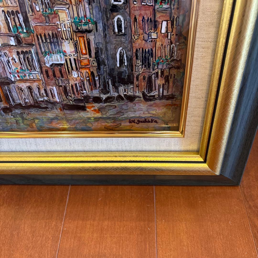 イタリア ヴェネツィア 運河 サンタ・マリア 風景画475×385mm水彩画？