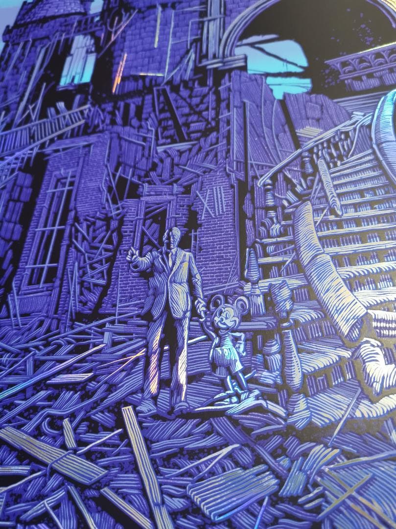 貴重・特大Foilポスター、 ディズニーシンデレラ城（150枚限定販売）