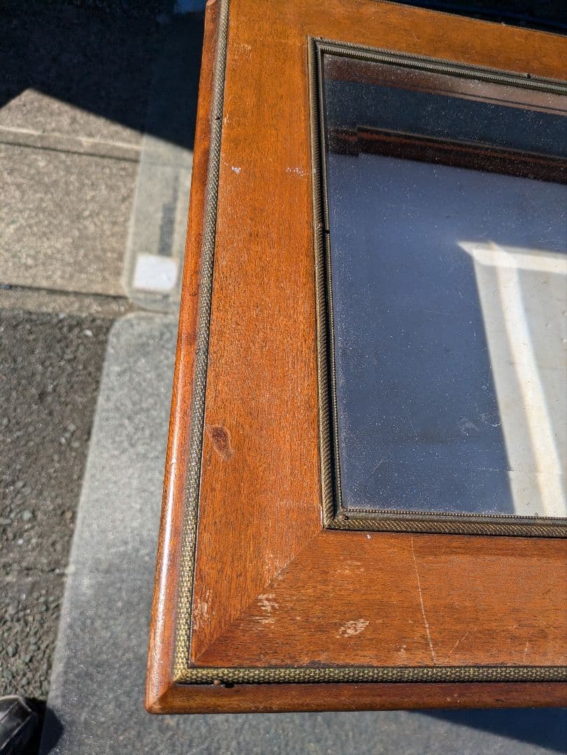 イギリス19世紀　ヴィクトリアンブロンズ飾付ショーケース