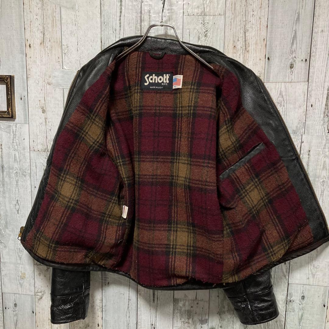 Schott ショット　シングルライダース　42 ダークブラウン　681